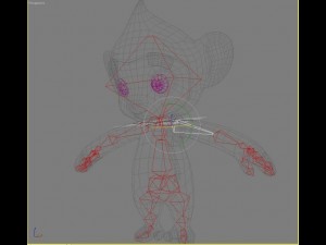 colorful cartoon monkey rigged Modello 3D