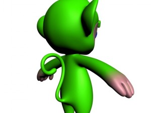colorful cartoon monkey rigged Modello 3D