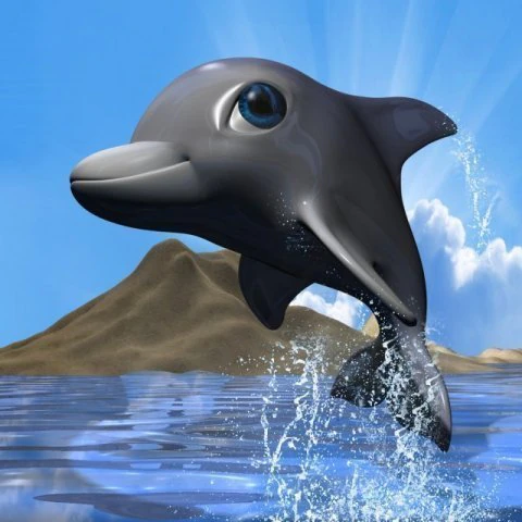 Cartoon-Delfin manipuliert 3D Modell .c4d .max .obj .3ds .fbx .stl .blend 