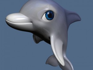 cartoon dolphin rigged 3D 모델