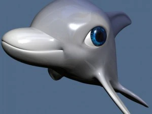 Cartoon-Delfin manipuliert 3D Modell