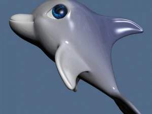 Cartoon-Delfin manipuliert 3D Modell