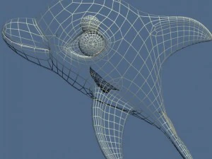 Cartoon-Delfin manipuliert 3D Modell