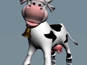 cartoon cow rigged 3D 모델