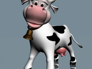 cartoon cow rigged 3D Model