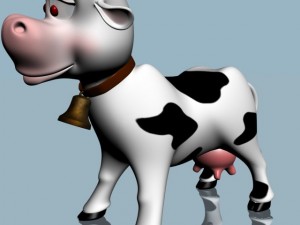 cartoon cow rigged 3D 모델