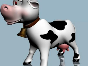 cartoon cow rigged 3D Model