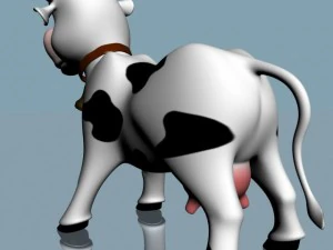 cartoon cow rigged 3D Model