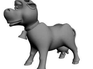 cartoon cow rigged 3D Model