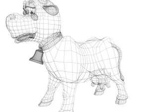 cartoon cow rigged 3D Model