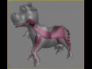 cartoon cow rigged 3D 모델