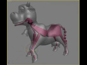 cartoon cow rigged 3D Model