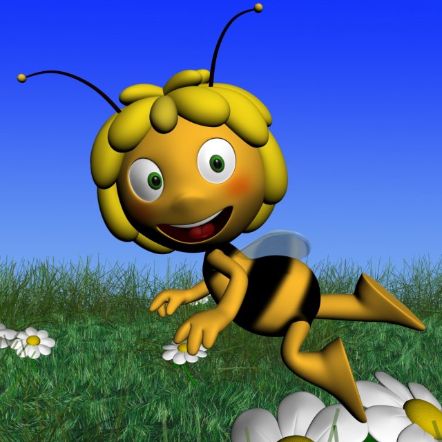 maya the bee rigged 3D Model .c4d .max .obj .3ds .fbx .stl .blend 