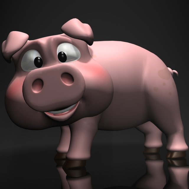 cartoon pig rigged Modelo 3D .c4d .max .obj .3ds .fbx .stl .blend 