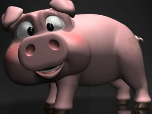 karikatür domuz hileli 3D Model