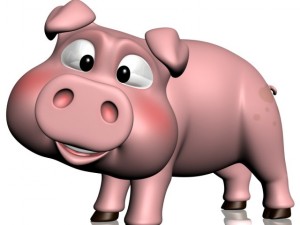 cartoon pig rigged Modelo 3D