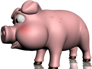 cartoon pig rigged Modelo 3D