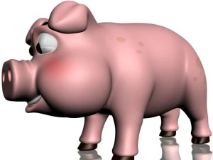 cartoon pig rigged 3D Model