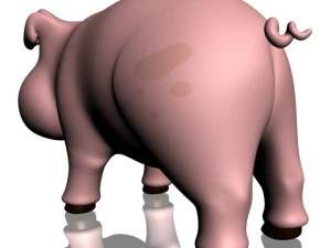 cartoon pig rigged 3D Model