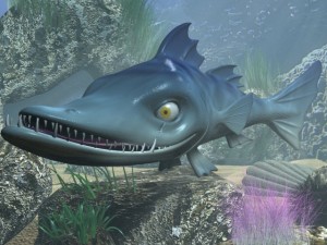 cartoon barracuda fish rigged Modèle 3D