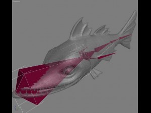 cartoon barracuda fish rigged Model 3D