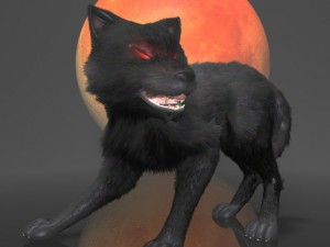 dark wolf rigged 3D Model