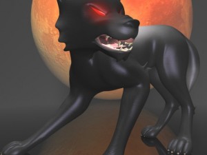 dark wolf rigged Modello 3D