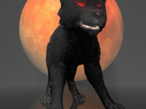 dark wolf rigged Modello 3D