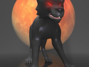 dark wolf rigged Modello 3D