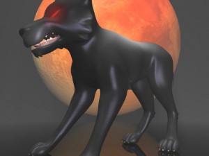 dark wolf rigged Modello 3D