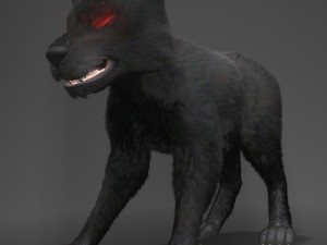 dark wolf rigged Modello 3D