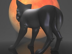 dark wolf rigged Modello 3D