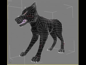 dark wolf rigged Modello 3D