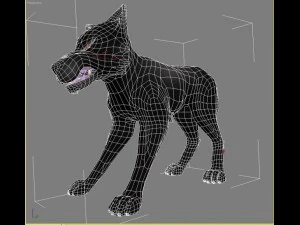 dark wolf rigged 3D Model