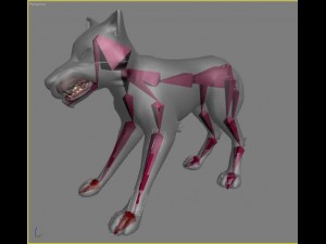 dark wolf rigged Modello 3D