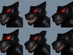 dark wolf rigged Modello 3D