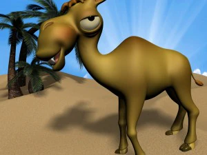 cammello dei cartoni animati truccato Modello 3D