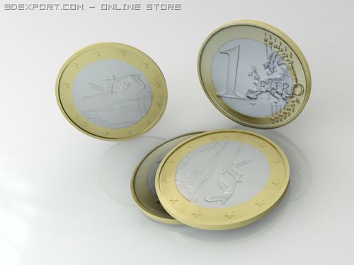 realistic 1 cent - euro - low poly Modello 3D in Altro 3DExport