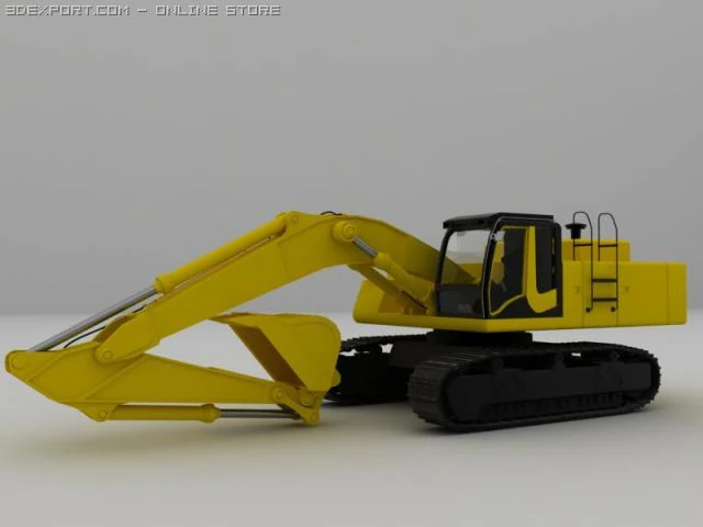 excavator 3D Model .c4d .max .obj .3ds .fbx .stl .blend 