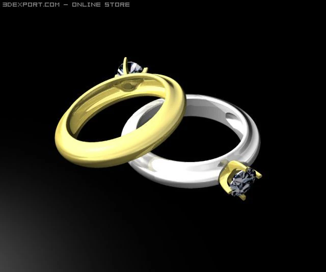 Обручальное кольцо-пасьянс 05 карат 3D Модель .c4d .max .obj .3ds .fbx .stl .blend