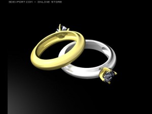 05 carat solitaire engagement ring Model 3D