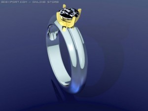 05 carat solitaire engagement ring Modello 3D