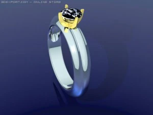 Обручальное кольцо-пасьянс 05 карат 3D Модель