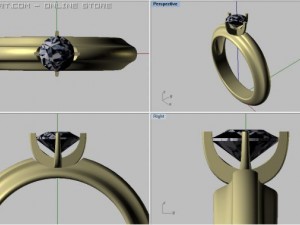 05 carat solitaire engagement ring Modello 3D