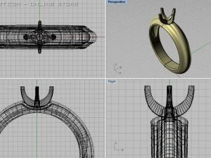 Обручальное кольцо-пасьянс 05 карат 3D Модель