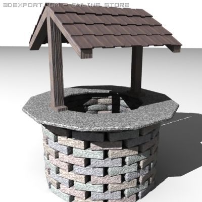stone well Model 3D .c4d .max .obj .3ds .fbx .stl .blend 