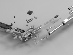 colt 1911-a1 model goverment pistol detailed assembly 3D Print Model