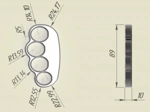 brass knuckles 3D Print Model