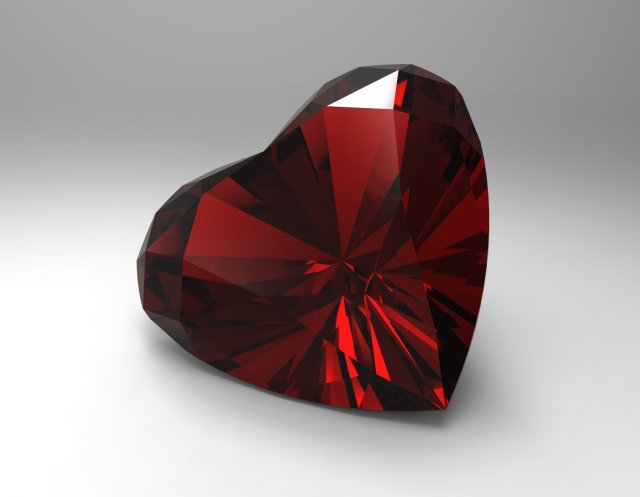 heart shape gem 3D-printmodel .c4d .max .obj .3ds .fbx .stl .blend 