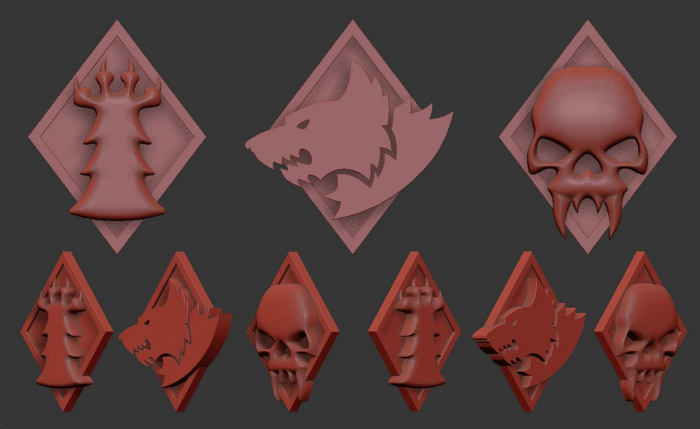 Space Wolves emblem 3D Print Model .c4d .max .obj .3ds .fbx .stl .blend 